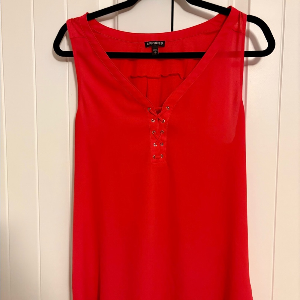 Express Red Tank Top V-Neck Lightweight